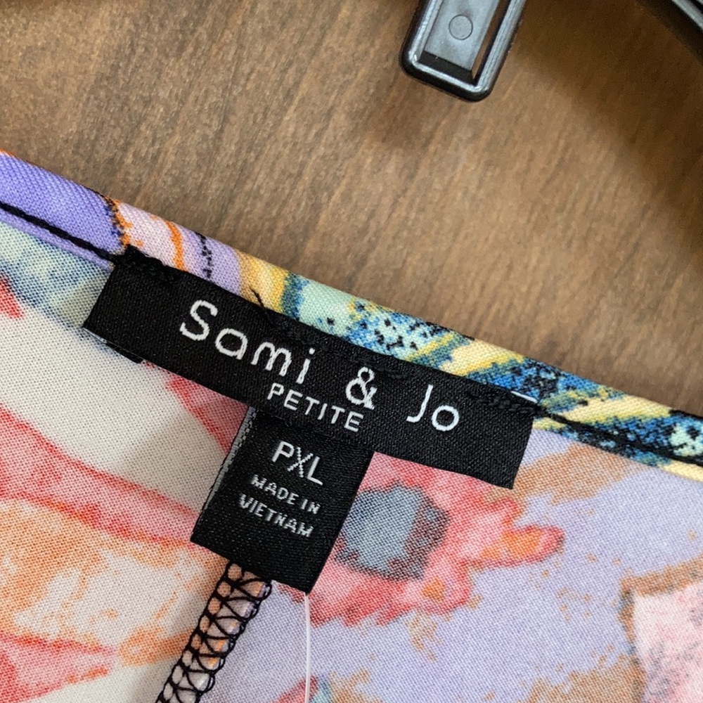 Sami & Jo top colorful floral print w stretch boho casual office XLP - Picture 12 of 17